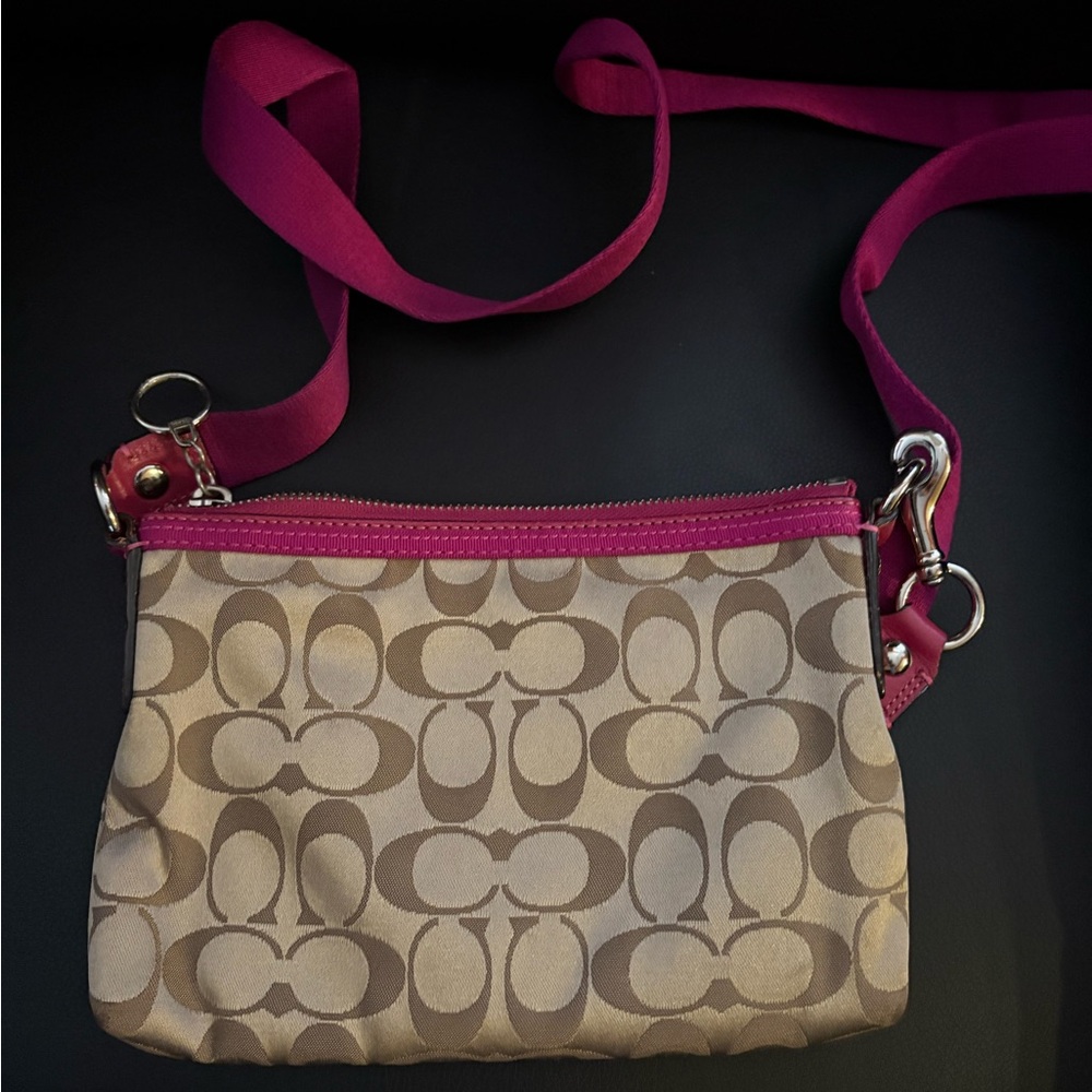 Coach Beige and Pink Wristlet
